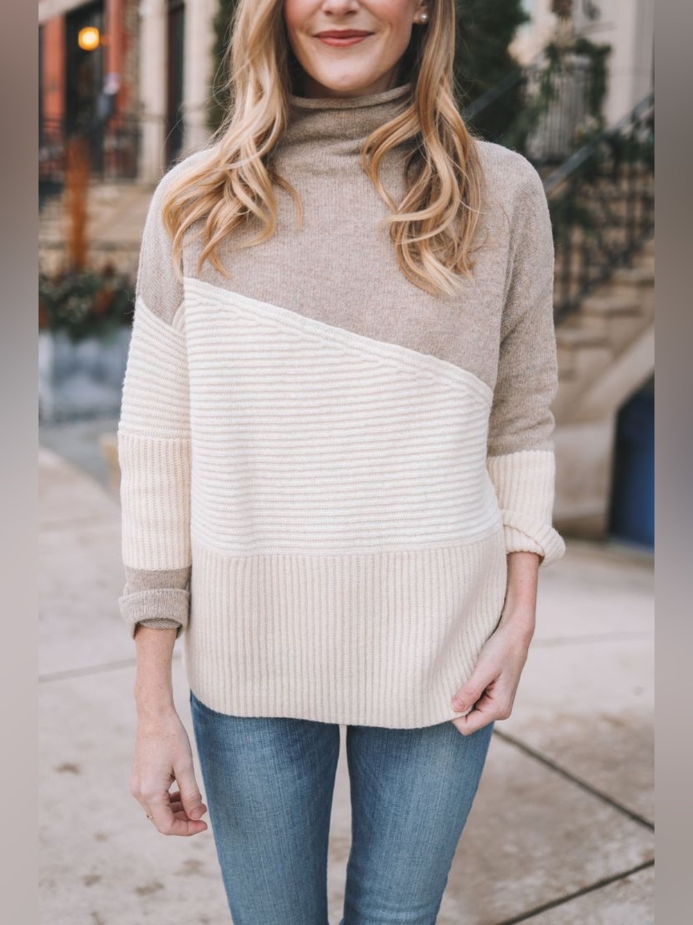 French Connection Colorblock Wool Blend Sweater